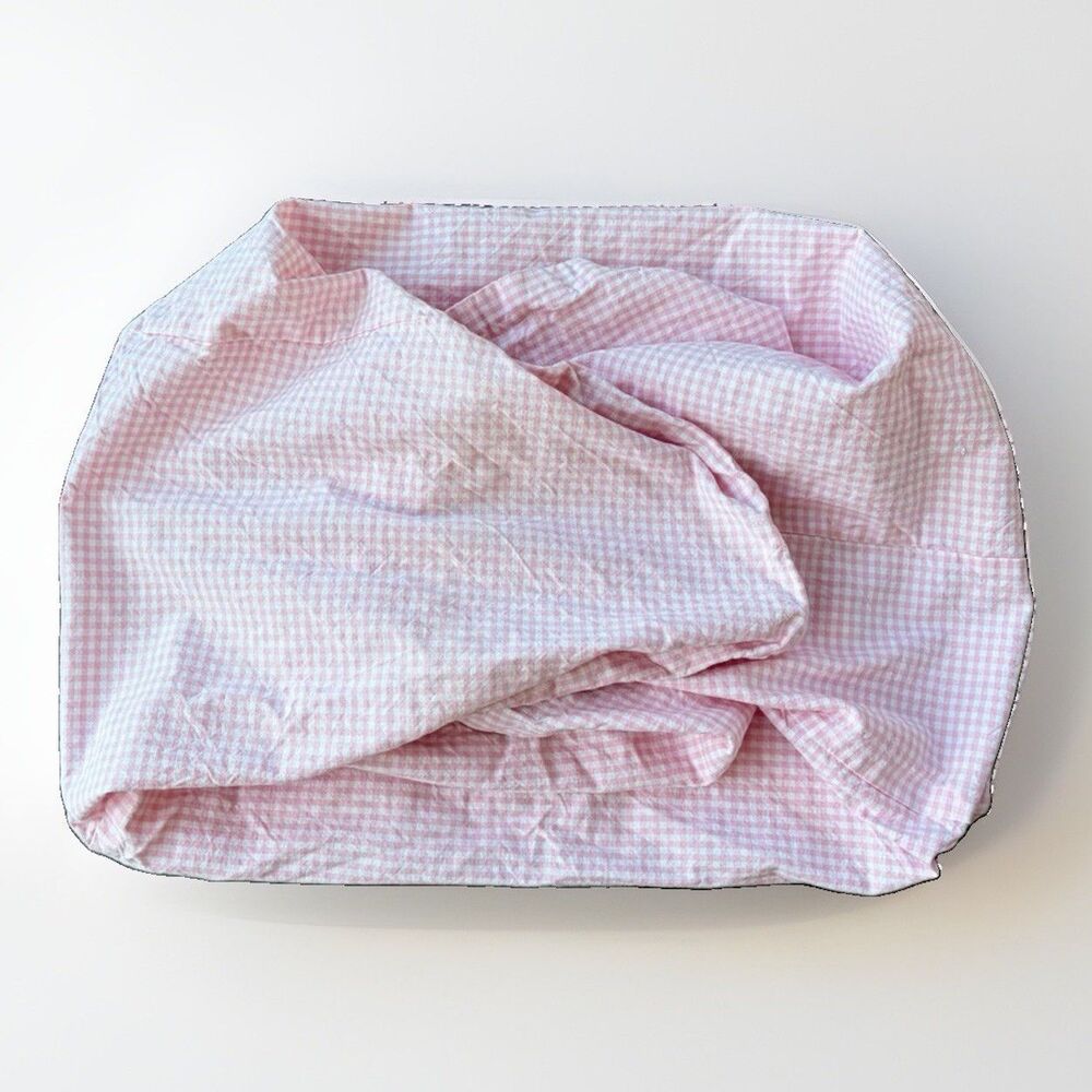 Pottery Barn Kids Pink Gingham Sabrina Chest Basket Liner 21.5x12.5x20.5 Large